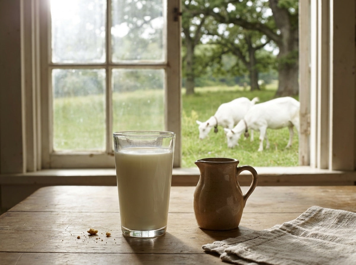 Goats grazing on Dutch pasture
