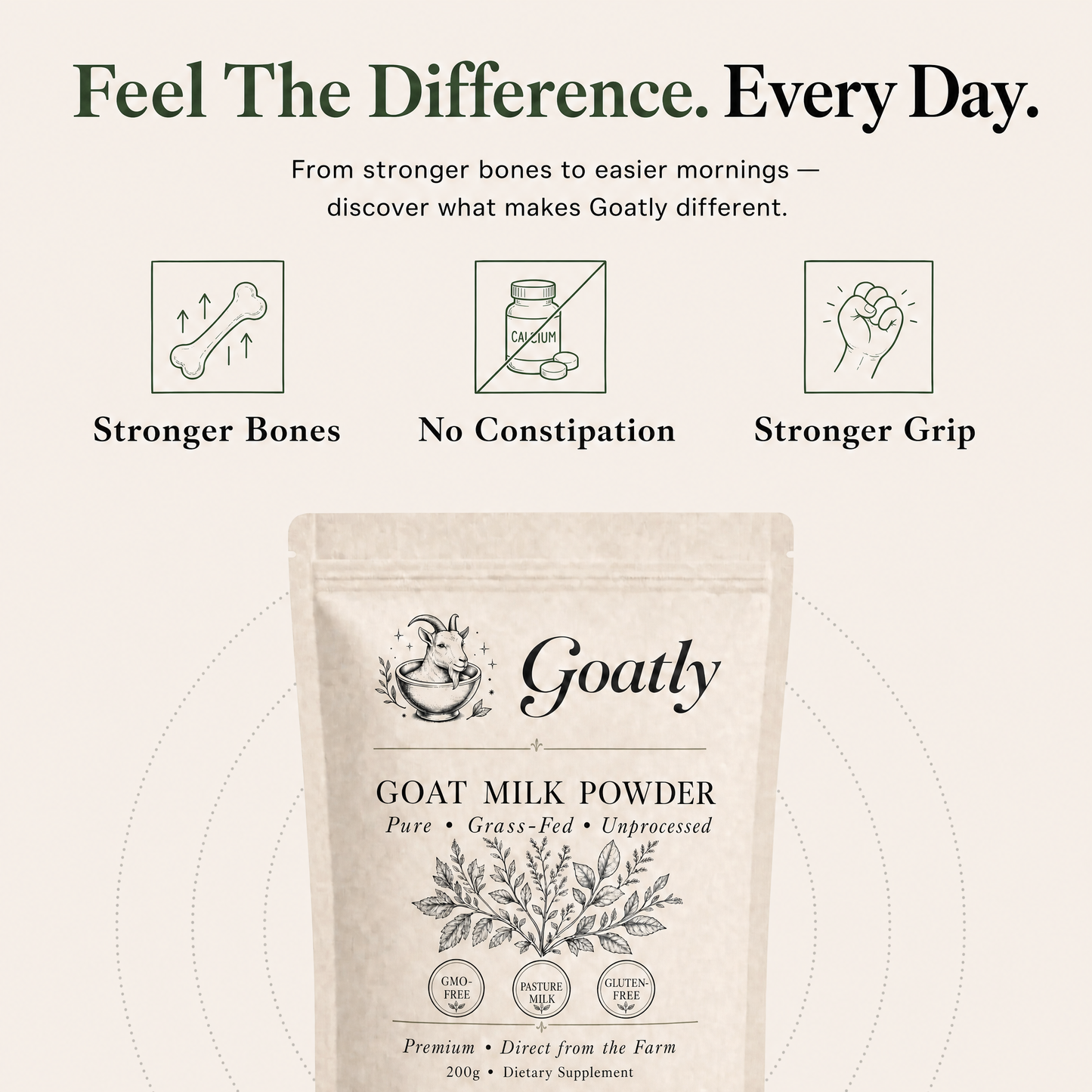 Goatly Goat Milk Powder for Strong Bones 50+