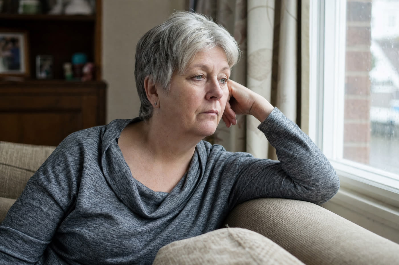 A woman in her sixties at home